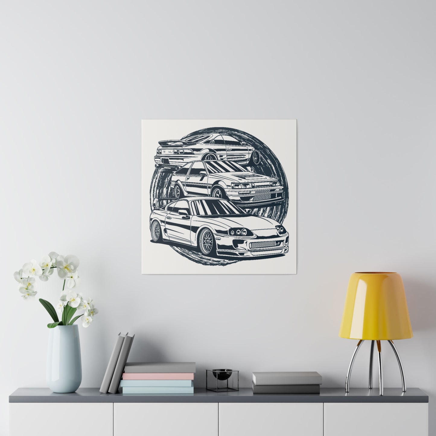 Supra 3 Gens Matte Canvas, Stretched, 0.75" , Gift for Car Lovers