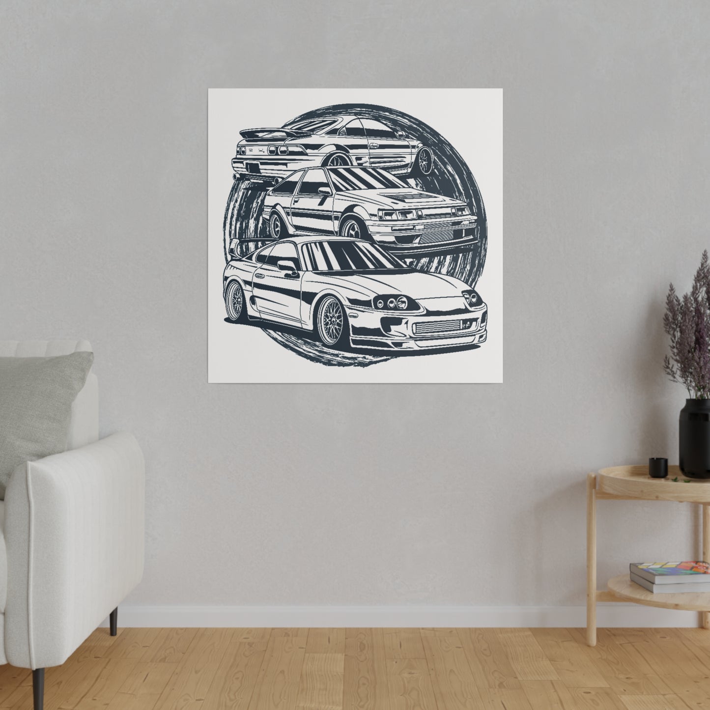 Supra 3 Gens Matte Canvas, Stretched, 0.75" , Gift for Car Lovers