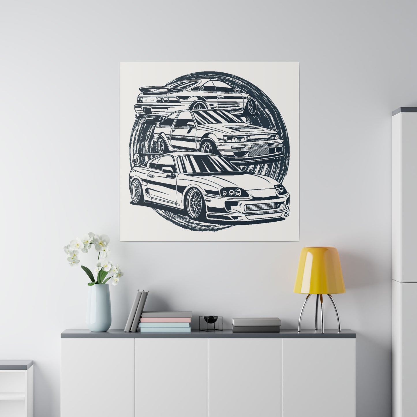 Supra 3 Gens Matte Canvas, Stretched, 0.75" , Gift for Car Lovers