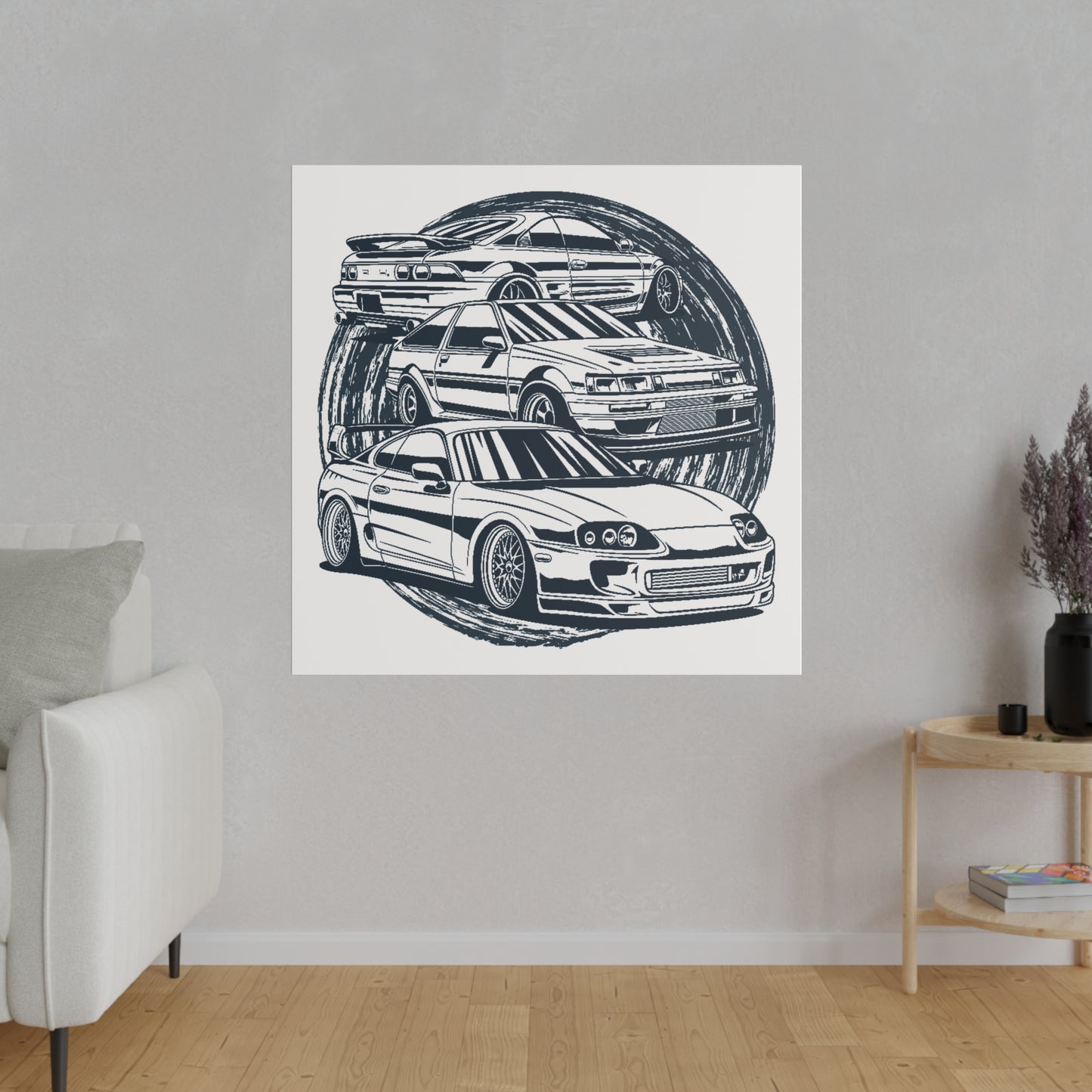 Supra 3 Gens Matte Canvas, Stretched, 0.75" , Gift for Car Lovers